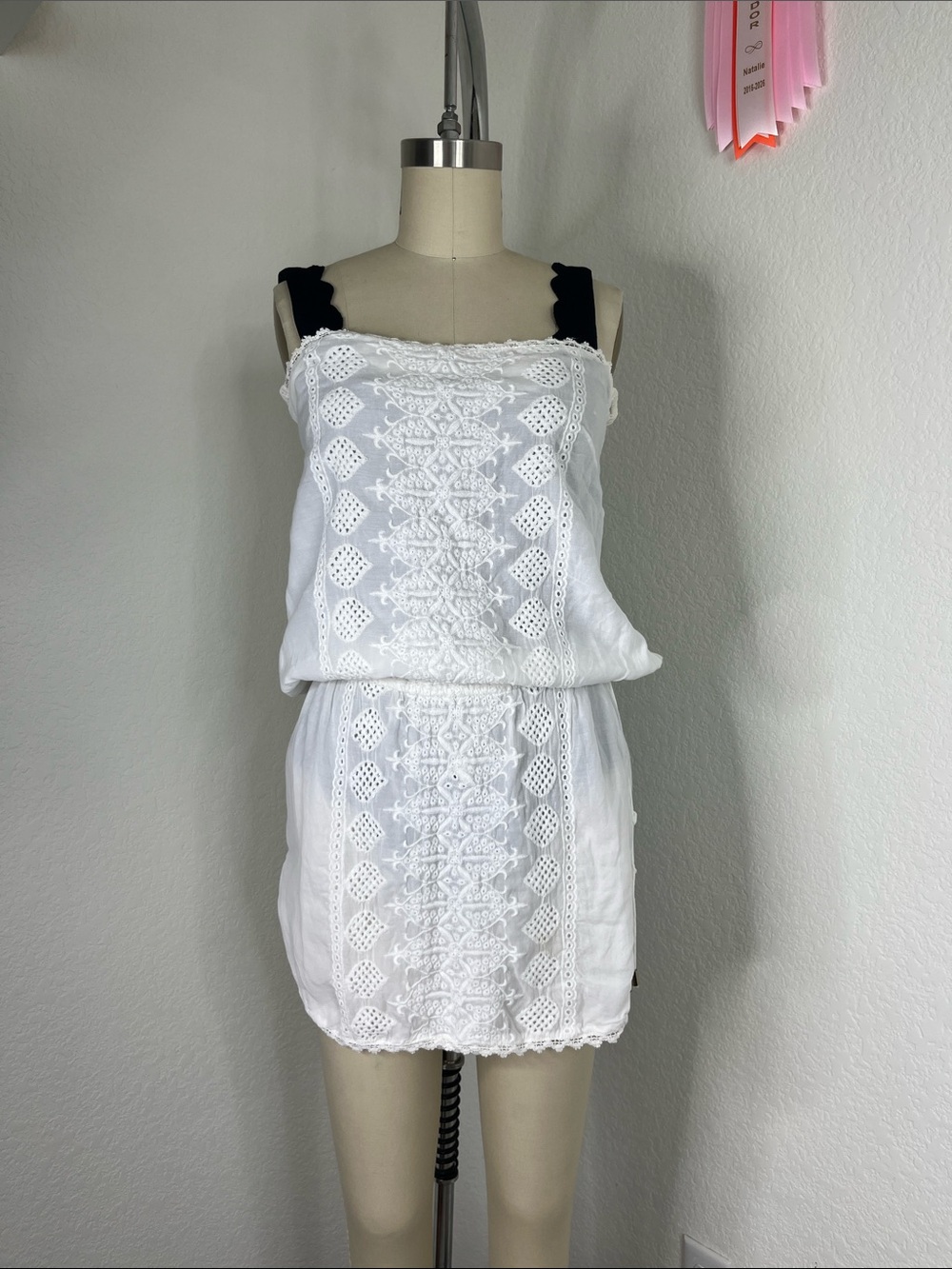 Melissa Odabash Strapless Smbroidered Cinch Waist Cover Up Sundress